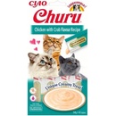 INABA Cat Churu Pyré kura s krabom 4 x 14 g