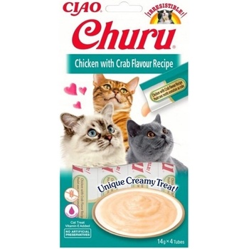 INABA Cat Churu Pyré kura s krabom 4 x 14 g
