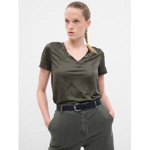 GAP Тениска с V-образно деколте GAP GAP | Zelen | ЖЕНИ | XXS - zoot - 59,03 лв