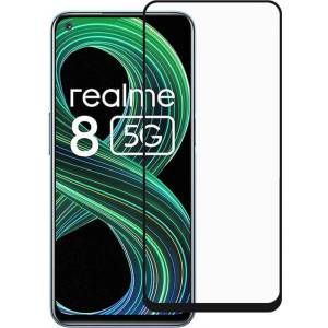  Удароустойчив стъклен протектор за Realme 8 5G - с черна рамка