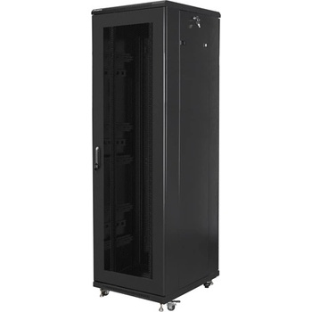 Lanberg Комуникационен шкаф, Lanberg rack cabinet 19" free-standing 42U/600x800 (flat pack) with mesh door black (FF01-6842-23B)