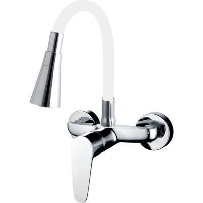 Cascada Месингов стенен смесител Cascada Flexible White с гъвкаво тяло (3529185)