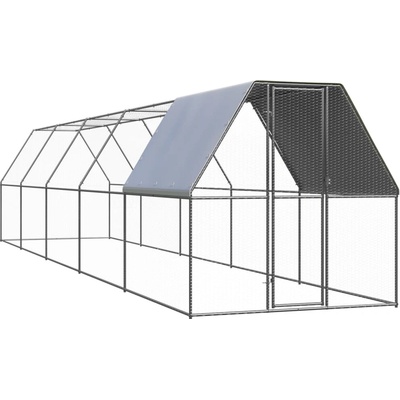 vidaXL Venkovní klec pro kuřata 2 × 10 × 2 m pozinkovaná ocel 9799.3089322