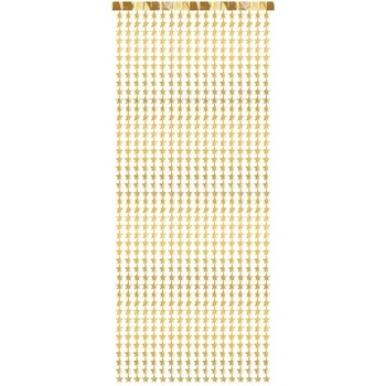 PartyDeco Парти Завеса на Звезди, Златно, 100x245см