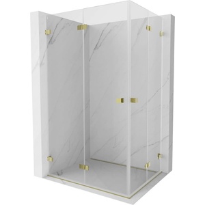Mexen Lunar-F Duo сгъваема душ кабина 100 x 70 см, прозрачна, златна - 836-100L-070P-50-00 (836-100L-070P-50-00)