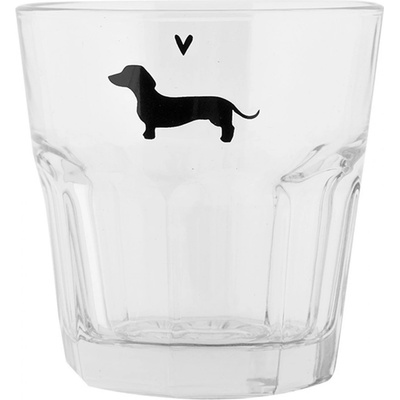 Clay Sklenička na vodu s jezevčíkem a srdíčkem Dog&Cat Ø 8*8 cm re & Eef 200 ml