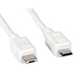 Roline Кабел Roline 11.99. 8753, от USB micro B(5-pin) към USB micro A(м), 1.8m, бял, 480 Mbit/s (11.99.8753)