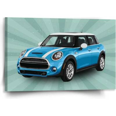 Sablio Obraz Mini sedan Zelené pozadí - 120x80 cm