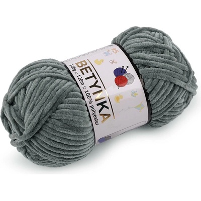 Pletací žinylková příze Betynka 100 g Varianta: 8 (320) šedá, Balení: 1 ks 59481/152966/275084