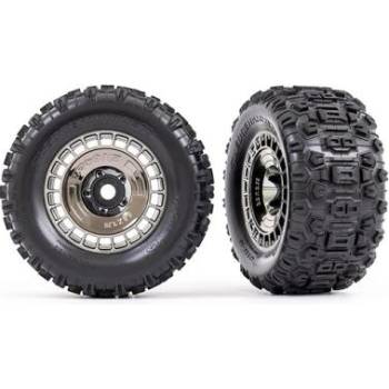 Traxxas колело 3.8", гума Sledgehammer, джанта черно хромирана с капачка (2)