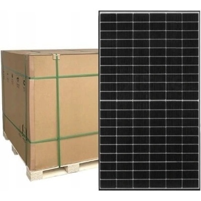 JA Solar Палета от 36 броя: Модули PV на JA Solar, моно-Si, двустранни, N-тип половинни клетки 182mm 16-BB, 2x60бр, кабели приблизително 120 см, STC мощност 535Wp, размери: 2063x1134x30, конектор: MC4-EVO2A, ефективност 22.7%, тегло 28.8 кг, черна рамка (