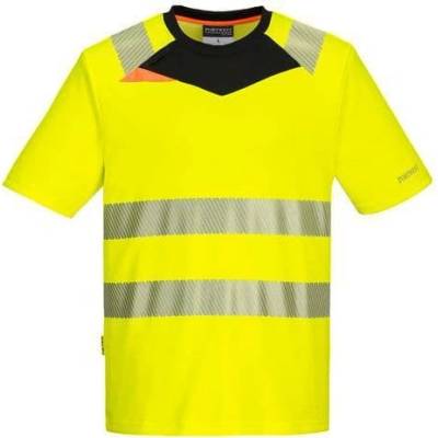 Portwest Tričko DX413 Hi-Vis S/S krátký rukáv reflexní Žlutá/černá L