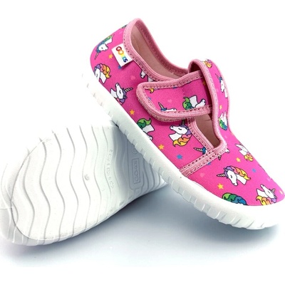 Dětské barefoot bačkory GoKids Togo jednorožci růžové