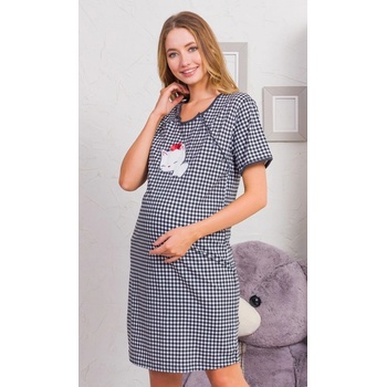 Dámska nočná košeľa materská mačiatko tmavě šedá