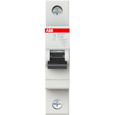 ABB Автоматичен прекъсвач ABB SH201-C50 - 1 P, 50 A, 6 kA (2CDS211001R0504)