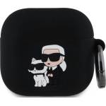 Karl Lagerfeld Силиконов калъф Karl Lagerfeld 3D логото NFT Karl и Choupette за AirPods 4 черен (KLA4RUNKC)