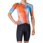 Castelli Мъжки скин за колоездене Castelli Free Sanremo Tri Suit S/S Cycling skinsuit - Paprika / Winter Sky-Black (002-3392-0412)
