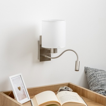 Brilagi - LED Аплик NUBILA 1xE27/25W/230V + LED/3W хром/бял (BG1556S)