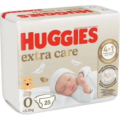 Huggies extra care 0 do 3.5 kg 25 ks