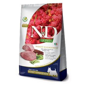 Farmina N&d dog grain free quinoa weight management lamb, broccoli mini - за възстановяване и поддържане на идеално телесно тегло, за кучета от мини породи, над 1 година, с агнешко месо, киноа, броколи и аспержи - 7 кг pnd0700098