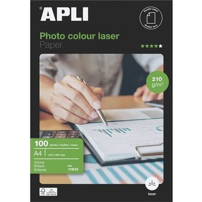 APLI Фотохартия, лазерна, A4, 210 g, гланцова, двустранна, APLI "Premium Laser" 11833 (11833)