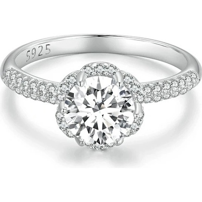 P&J Jewellery Stříbrný moissanitový prsten Brillio SMR13