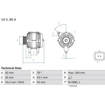 BOSCH Alternátor 0 986 082 810