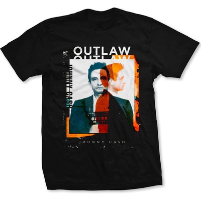 Johnny Cash tričko Outlaw Photo čierne