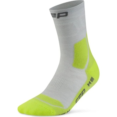 CEP Дамски туристически чорапи CEP Women's Hiking Light Cushion Socks Mid Cut Walking socks - Grey / Acid Lime - размер III (207-1143-0212)