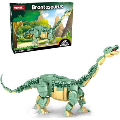 Woma Stavebnice dinosaurus Brontosaurus (46 cm dlouhý) s pohyblivými prvky, 589 ks