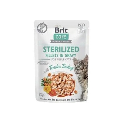 Brit Care Cat Fillets in Gravy Steril. Tend.Turkey 85 g