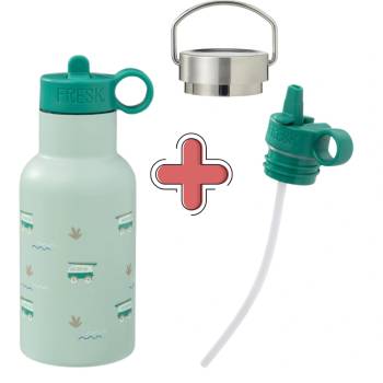 Image 1 of Fresk : 2 в 1 Бутилка и термос от неръждаема стомана с вградена сламка 350мл - Surf Boy (FR-FD300-11+FR-LID403)