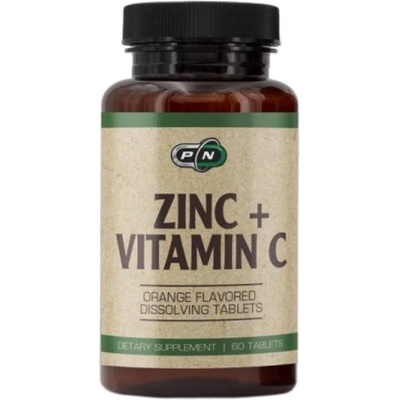 PURE Nutrition USA Zinc + Vitamin C | Flavored [60 разтворими таблетки] Портокал