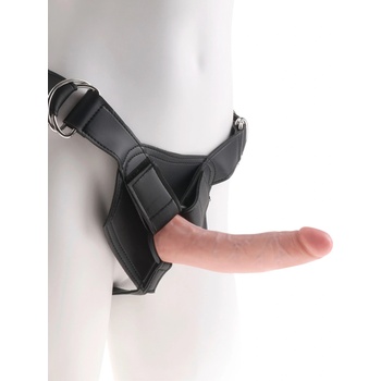 King Cock 7 - страп-он дилдо с колан (черно)