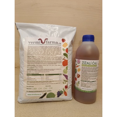 Vermifarma Balíček vermikompost 2 litry a žížalí čaj 1 litr