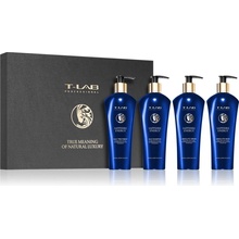 T-LAB Professional Sapphire Energy posilňujúci a revitalizujúci šampón pre unavené vlasy bez lesku 300 ml + posilňujúci kondicionér s revitalizačným účinkom 300 ml + sprchový gél na tvár a telo 300 ml