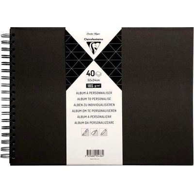 Clairefontaine Album kroužkové 32 × 24 cm (185 g/m2, 40 listů) - černé