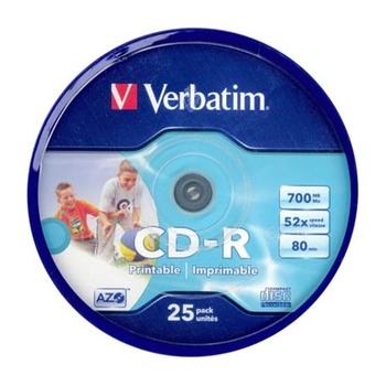 Image 1 of Verbatim CD-R AZO Wide Inkjet Printable 700 MB 25 броя (43439)