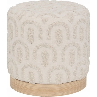 Atmosphera Bílý prošívaný puf COPAS, O 38 cm