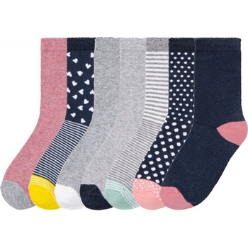 Pepperts Detské ponožky, 7 párov námornícka modrá/sivá/biela/žltá/ružová