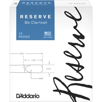 D'Addario-Woodwinds Reserve 2.5 Тръстикова пластинка за кларинет (DCR1025)
