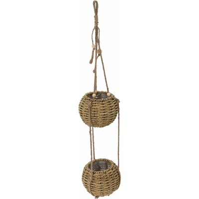 Home Styling Collection Visací květináč na dvě květiny, 72 cm 4.3002004E8 hnědá