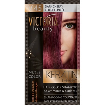 Victoria Beauty Keratin Therapy tónovací šampón na vlasy V 45 Dark Cherry 4-8 umytí