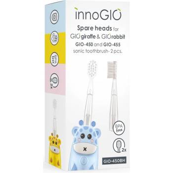 InnoGIO GIOGiraffe & GIORabbit Spare Heads Transparent резервни глави за четка за зъби за деца GIOGiraffe & GIORabbit Sonic Toothbrush 2 бр