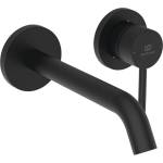 Ideal Standard Ceraline Nuovo - Скрита смесителна батерия за умивалник, монтаж с 2 отвора, копринено черно BD764XG (BD764XG)