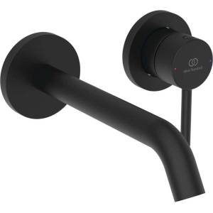 Ideal Standard Ceraline Nuovo - Скрита смесителна батерия за умивалник, монтаж с 2 отвора, копринено черно BD764XG (BD764XG)