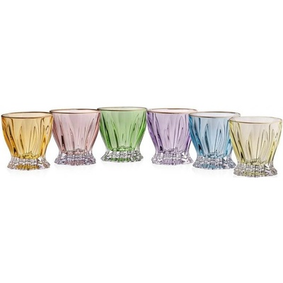 Aurum Crystal BOHEMIA PLANTICA GOLD COLOUR SKLEN NA WHISKY 6 x 320 ml