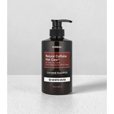 KUNDAL Caffeine Shampoo White Musk hloubkově čisticí přírodní šampon proti vypadávání vlasů 500 ml