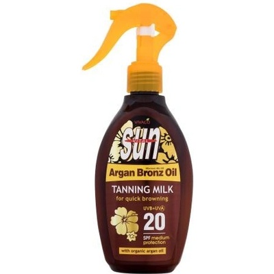 Vivaco Sun Argan Bronz Oil Tanning Milk SPF20 200 ml opalovací mléko s arganovým olejem