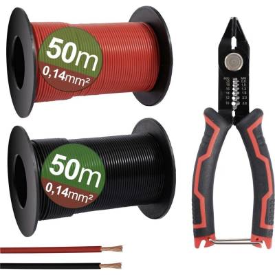 Quadrios 23CW026 Sortiment lanek, 0.14 mm², černá, červená, 1 sada
